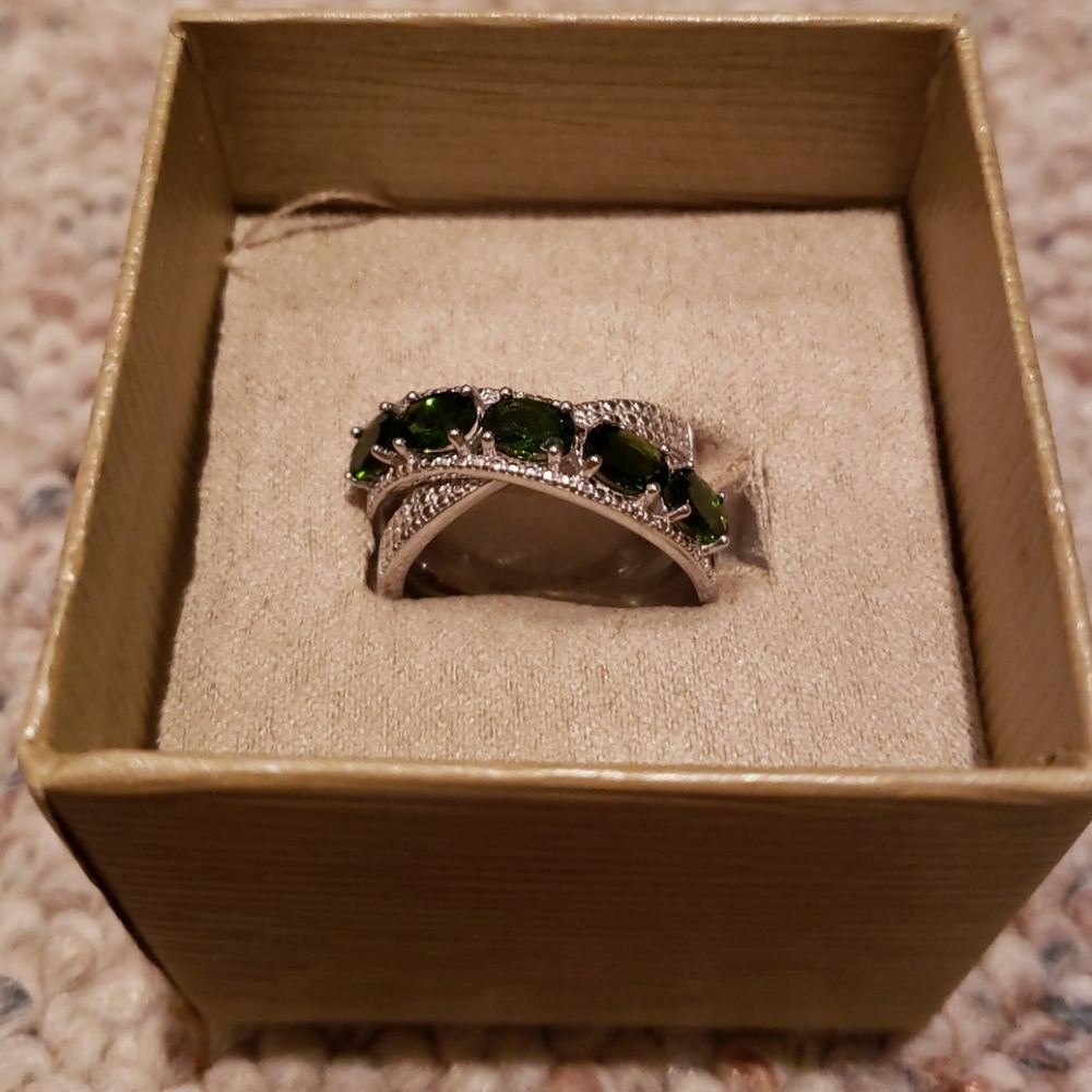 Green Chrome Diopside Sterling Silver Ring